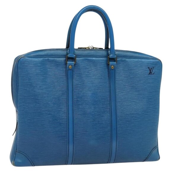LOUIS VUITTON Epi Porte Documents Voyage Business Bag Blue Auth - Picture 1 of 16